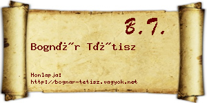 Bognár Tétisz névjegykártya